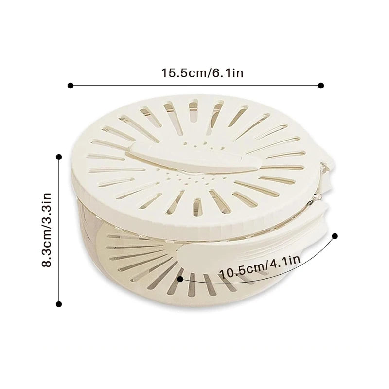 2-In-1 Fruit Drain Basket Vegetable Washing Basket with Foldable Handle Refrigerator Crisper Storage Bowl for Home Kitchen